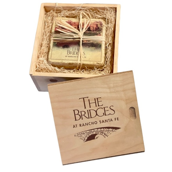 Souvenir Rancho Sante Fe Tumbled Marble Coaster Set - Picture 2 of 5